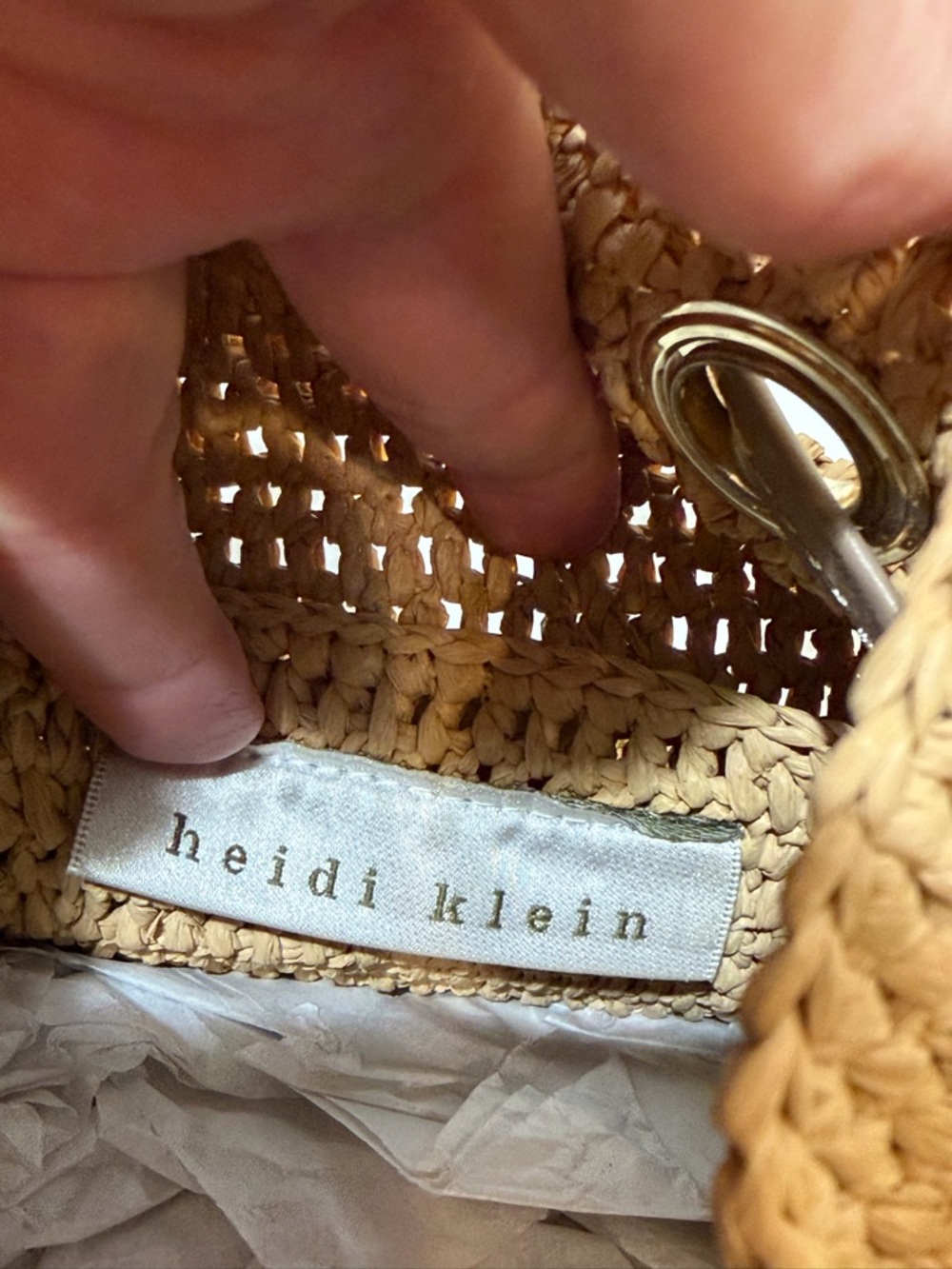 👜✨ Heidi Klein Savannah Bay Mini Bamboo Duffle Bag NWT ✨👜 - Picture 14 of 15